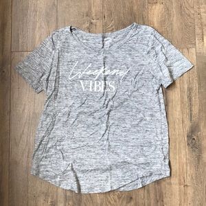 Weekend Vibes soft gray shirt